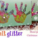 Homemade Salt Glitter Handprint Christmas Cards - Toddlers