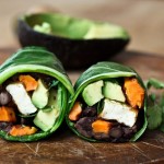 Collard Green Wraps with Roasted Yam and Chipotle Black Beans by Feasting at Home