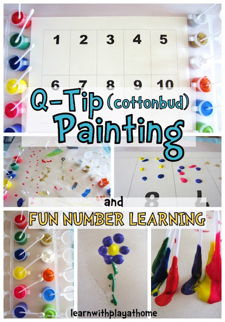 Q-Tip (cottonbud) Painting: Learning Numbers by Learn with Play at Home