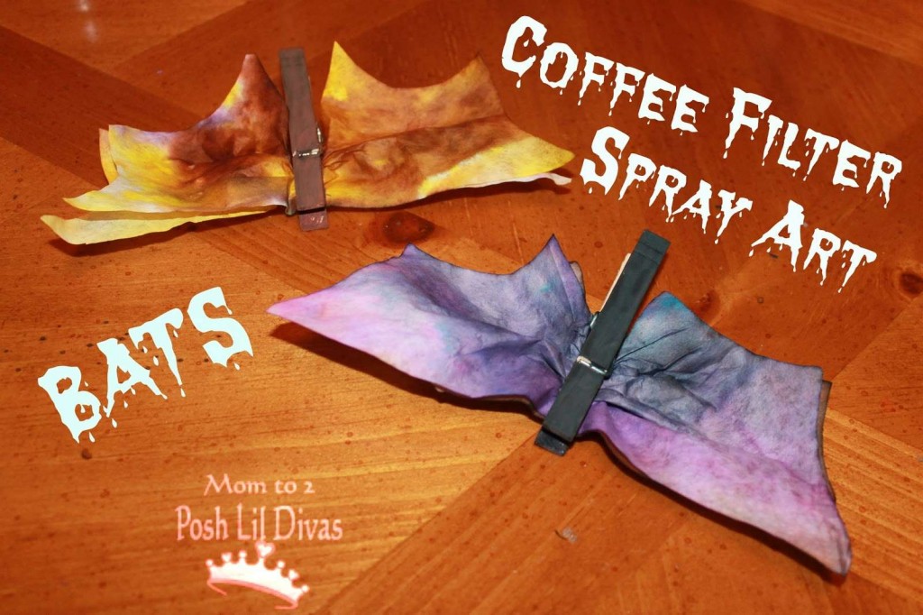 Coffee Filter Spray Art Bats by Mom to 2 Posh Lil Divas