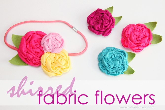 Shirred Fabric Flowers {made from knit fabric scraps} by Make It and Love It