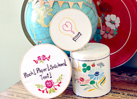 Embroidery for Slackers and Free Light Bulb Pattern by Couple Jones