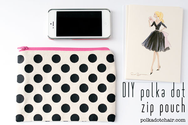 Polka Dot Zip Pouch Design Your Own fabric