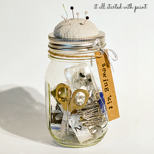 Mason Jar Sewing Kit by It All Started with Paint