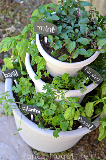 DIY Stacked Herb Garden by Fancy Frugal Life