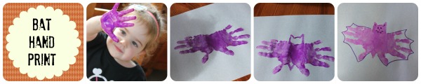 Bat handprint - Halloween Handprints by Katie Myers of Bonbon Break