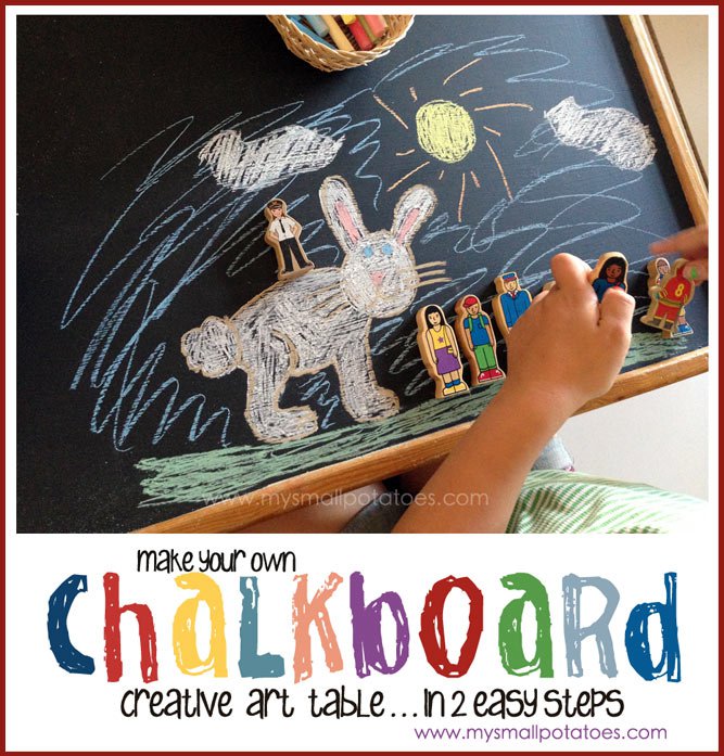 DIY Chalkboard Creative Table by My Small Potatoes