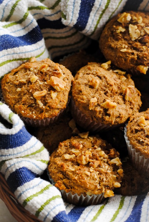 Maple-Pecan Bran Muffins are the perfect healthy muffin for breakfast or snack.