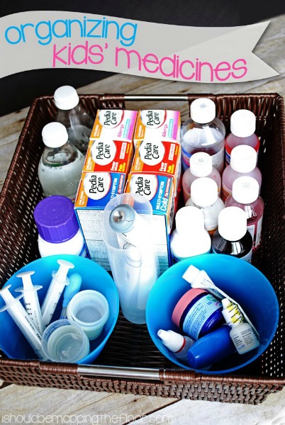 Organizing Kids’ Medicines by I Should be Mopping the Floor
