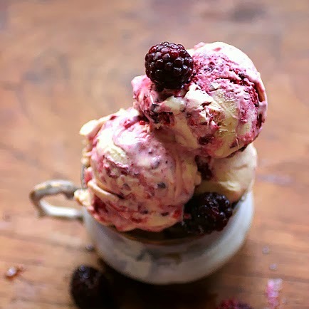 Blackberry Cheesecake Ice Cream by Vintage Kitchen Notes