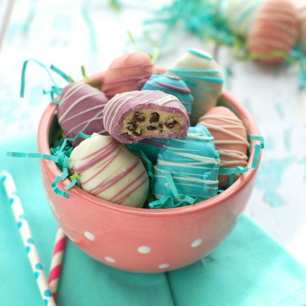 Easter Egg Cookie Dough Truffles by Wine and Glue
