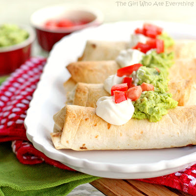 Baked Chicken Chimichangas by The Girl Who Ate Everything