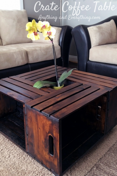 DIY Crate Coffee Table by Anything and Everything