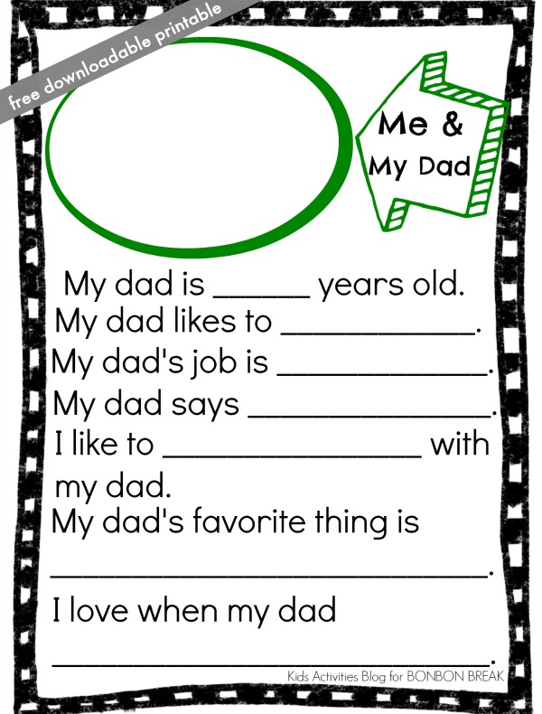 free downloadable father's day printable from Kids Activities Blog