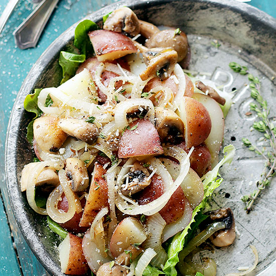Dijon Potato Salad with Mushrooms and Onions by Diethood
