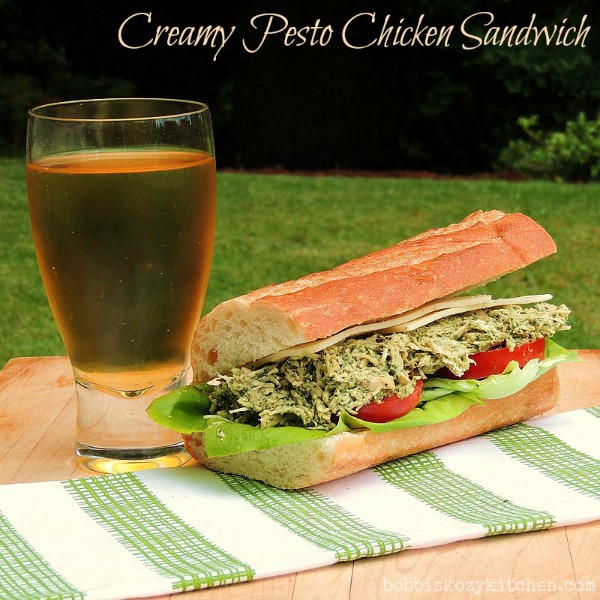 Creamy Pesto Chicken Sandwich by Bobbi's Kozy Kitchen