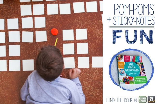 Sticky-Note Pom-pom Maze by Kids Activities Blog {Giveaway}