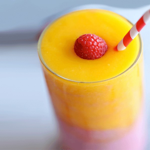 Raspberry Sunrise Smoothies by Damn Delicious