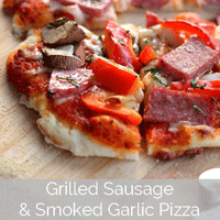 Grilled Sausage and Smoked Garlic Pizza
