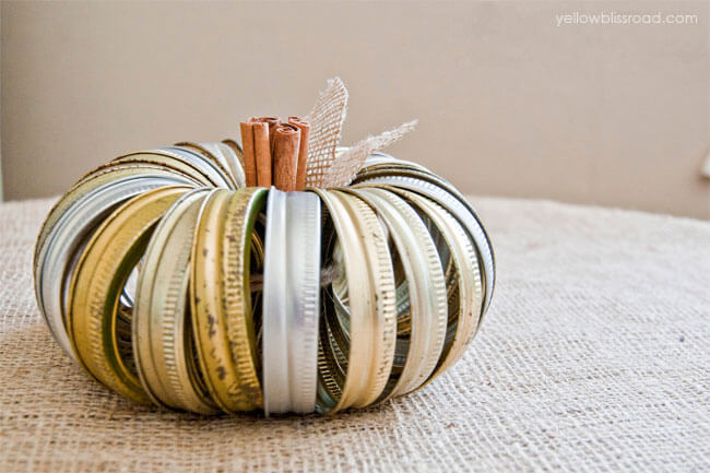 Mason Jar Canning Ring Pumpkin Fall Craft