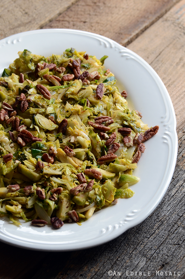 10-Minute Warm Maple-Dijon Brussels Sprout Salad with Pecans