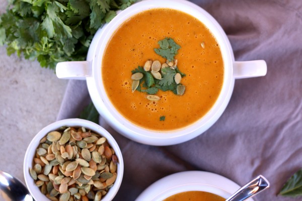 Coconut Pumpkin Thai Soup with Roasted Pepitas
