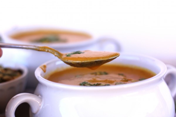 Coconut Pumpkin Thai Soup with Roasted Pepitas