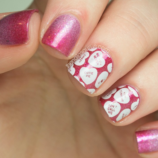 pink gradient nail art