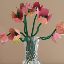 egg carton tulips