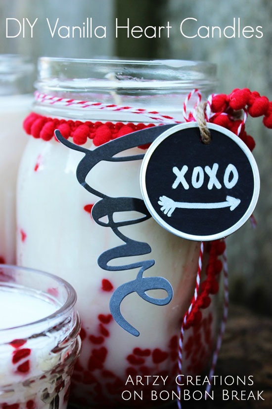 Make your own vanilla-scented DIY candles with a Valentine's Day twist. Easy to follow instructions from Artzy Creations make this a quick weekend project.