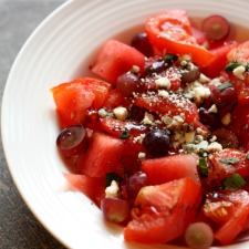 watermelon salad with honey balsamic reduction