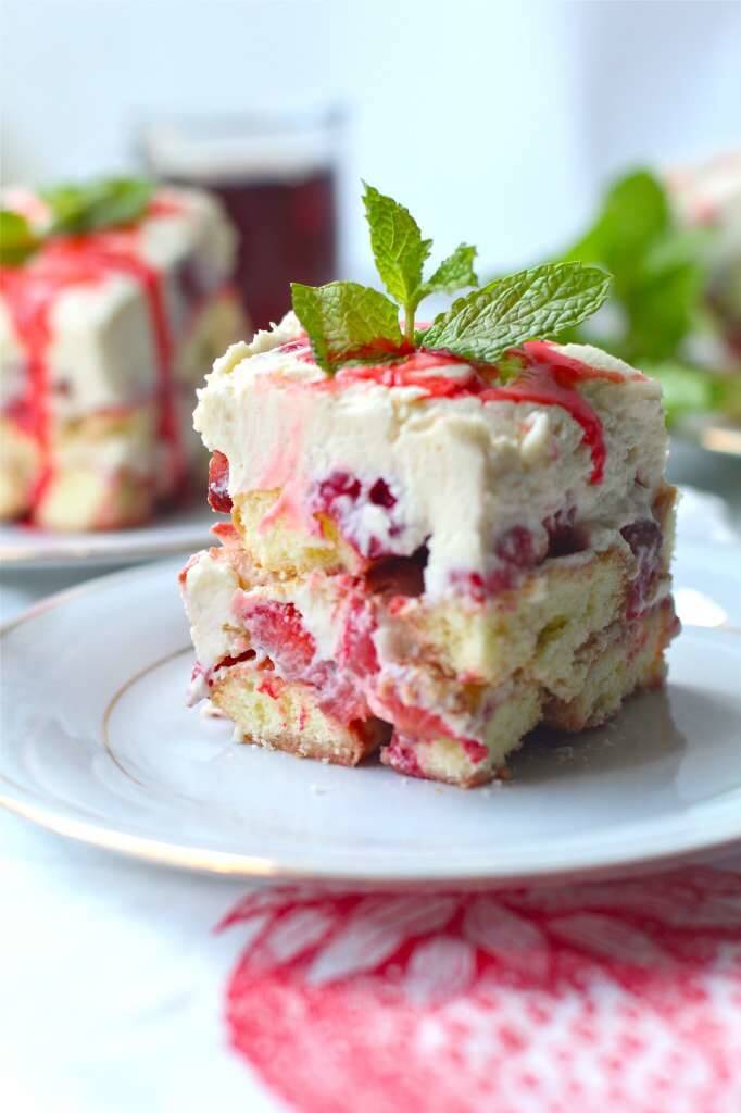 No Bake Balsamic Strawberry Tiramisu. A simple treat for your sweetie. 