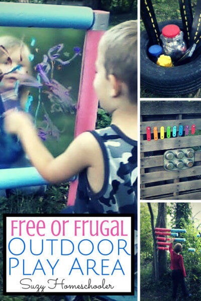 Creating an Outdoor Learning Space for Free or Frugal by Suzy Homeschooler