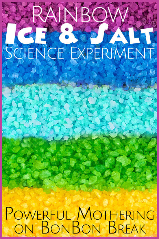 Rainbow Ice Salt Science Experiment
