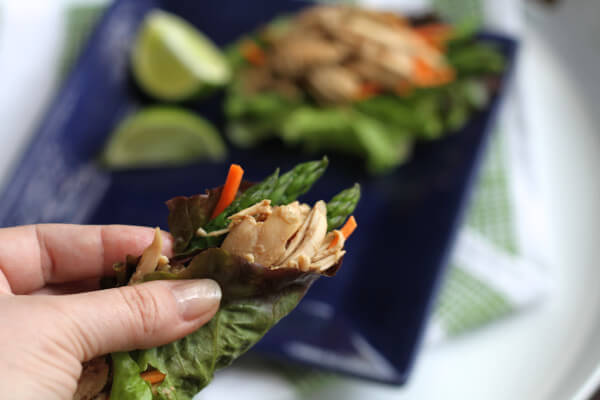 Quick Chicken-Asparagus Lettuce Wraps