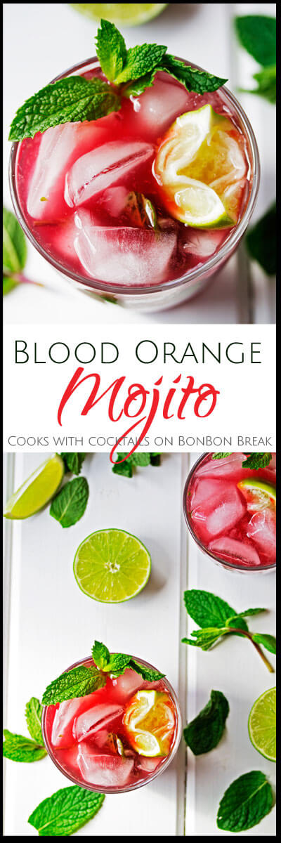 Kick-start your weekend with citrus and fresh mint in these beautiful and tasty Blood Oranges Mojitos! Since blood oranges are so sweet, this recipe doesn't require much sugar!