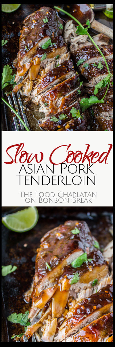An easy and healthy slow cooker pork tenderloin recipe with Asian vibes and a ginger glaze that gets caramelized under the broiler. Bring on the crusty topping.