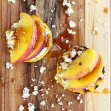 Peach-and-Gorgonzola-Grilled-Polenta-Rounds-with-Chipotle-Honey-91