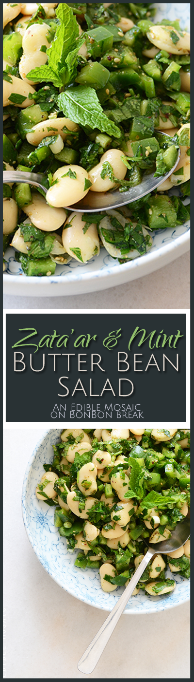 The rich, creamy texture of butter beans pairs really well with the fresh crunch of green pepper and bright-flavored herbs in this Zata'ar & Mint Butterbean Salad.