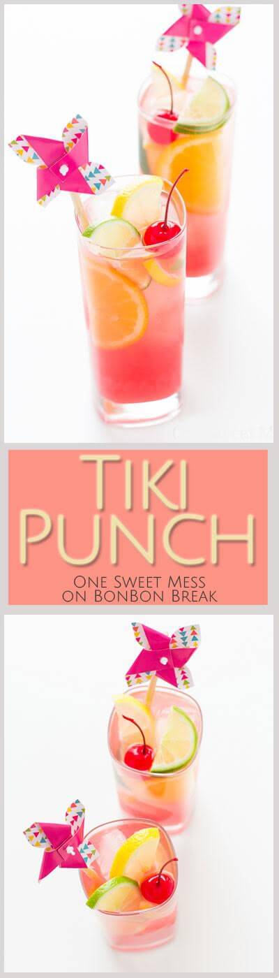 This Tiki Punch is about to become your go-to summer boozy beverage. It’s sweet, fruity, and loaded with a triple dose of tropical-infused rum.