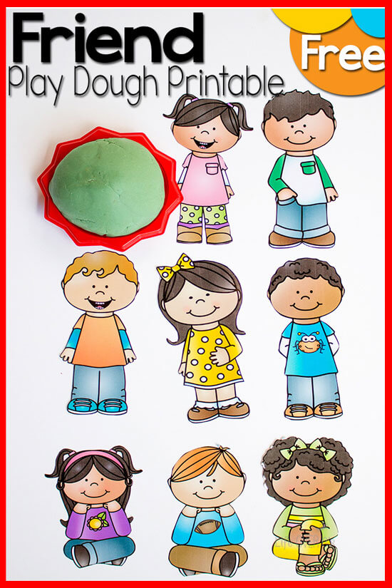 Play dough Friends Printable set for imaginative play with preschoolers