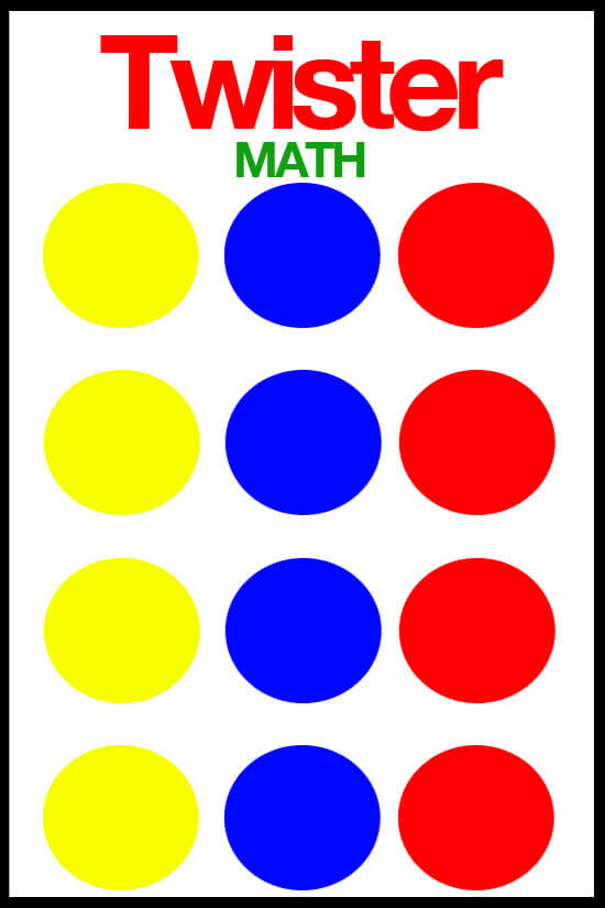 Practice fun math facts using the classic children's game Twister