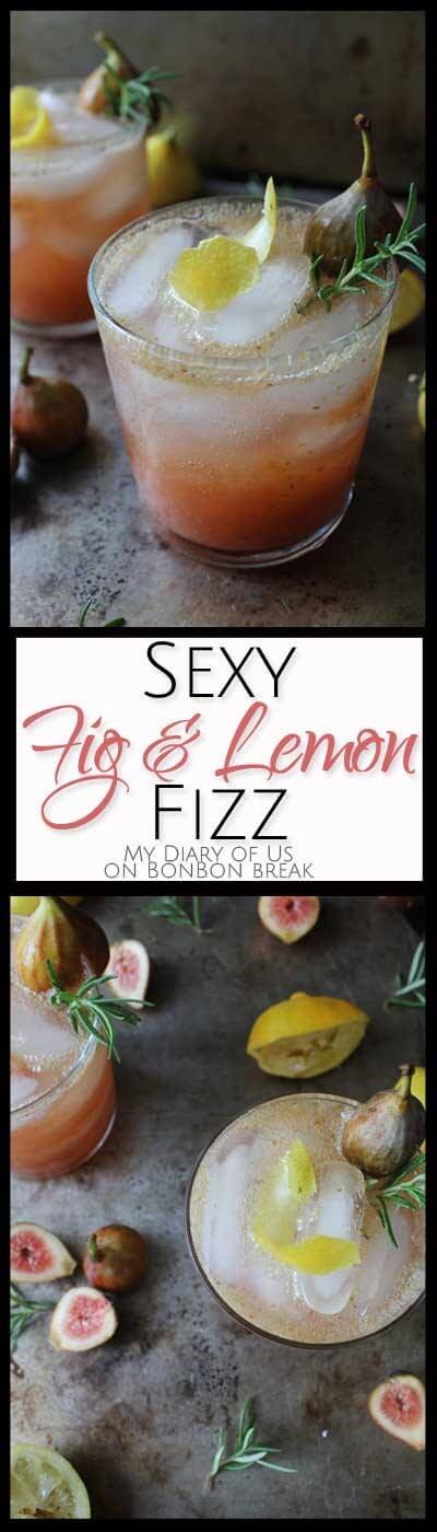 Sexy Fig & Lemon Fizz Cocktails are delightfully refreshing, not too sweet drinks that are gorgeous to look at and delicious to sip. 