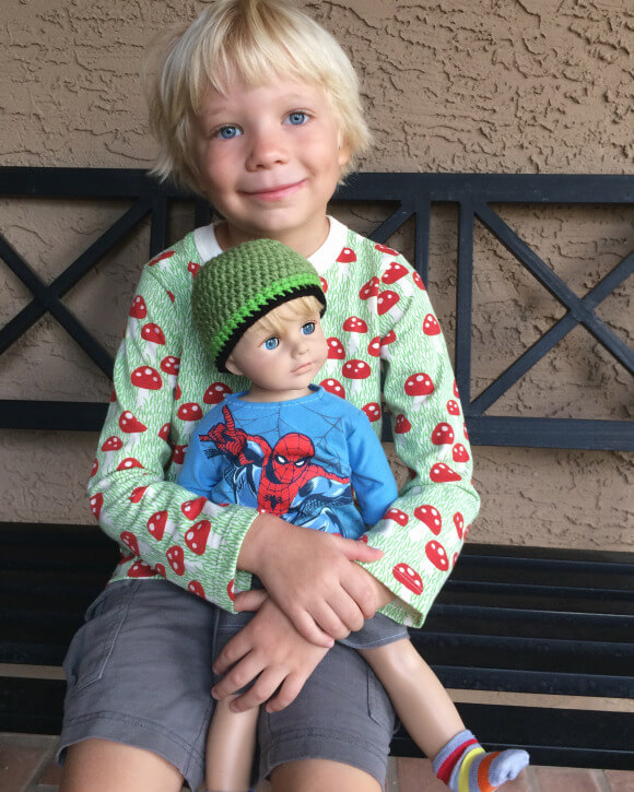 Gina's son with American Boy Doll