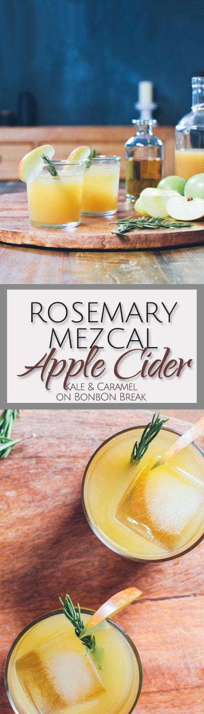 Rosemary Mezcal Apple Cider--with the smoky aroma of mezcal, rootsy, complex flavors from rosemary, and tartness from lime--is a perfect fall cocktail.