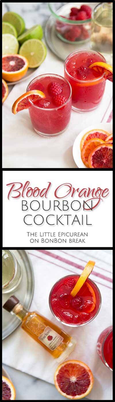 This blood orange bourbon cocktail is similar to a whiskey sour. The combination of citrus juices and ginger syrup creates a fresh and vibrant sour mix.