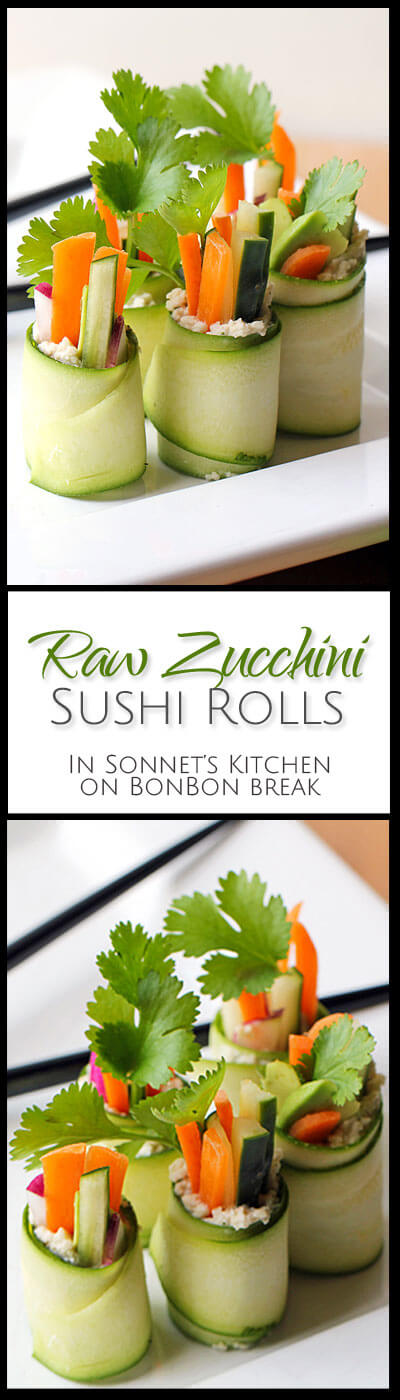 Raw Zucchini Sushi Rolls | BonBon Break