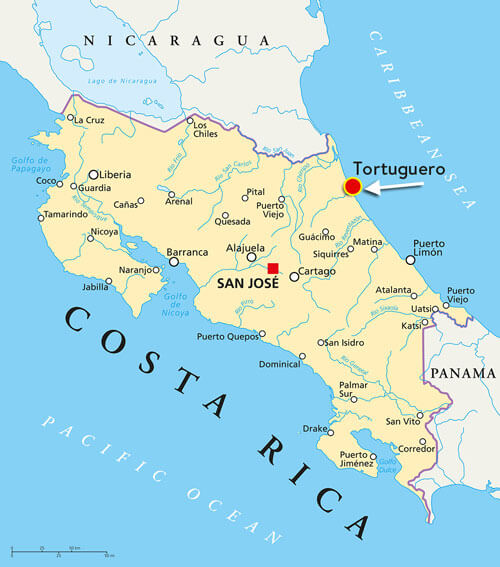 tortuguero-costa-rica-map