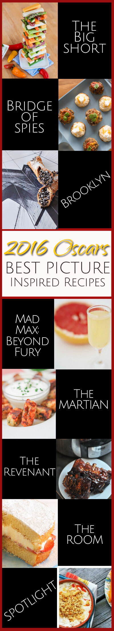 If you're thinking about hosting an Oscars party this year, this collection of best picture-inspired recipes -- along with tips and tricks from food bloggers -- should help you host an award-winning evening for your friends and family.