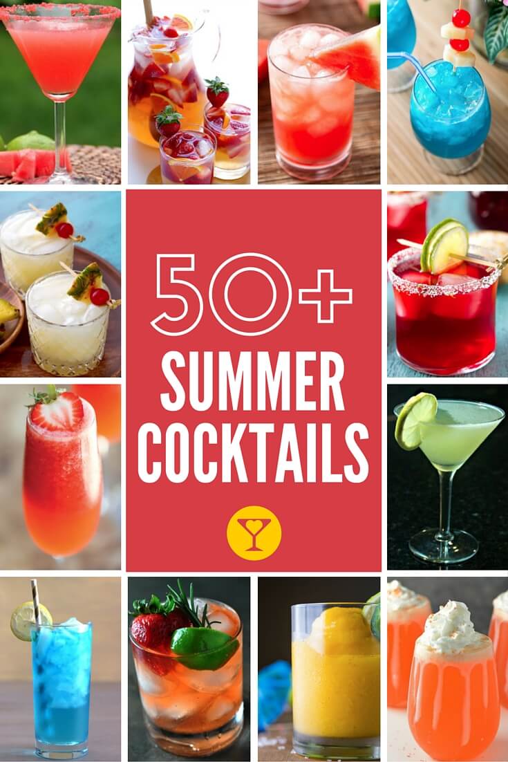 50+ Summer Cocktails! Margaritas, sangria, whiskey lemonades and Mosow mules, this list is packed with the best drinks to enjoy this summer.